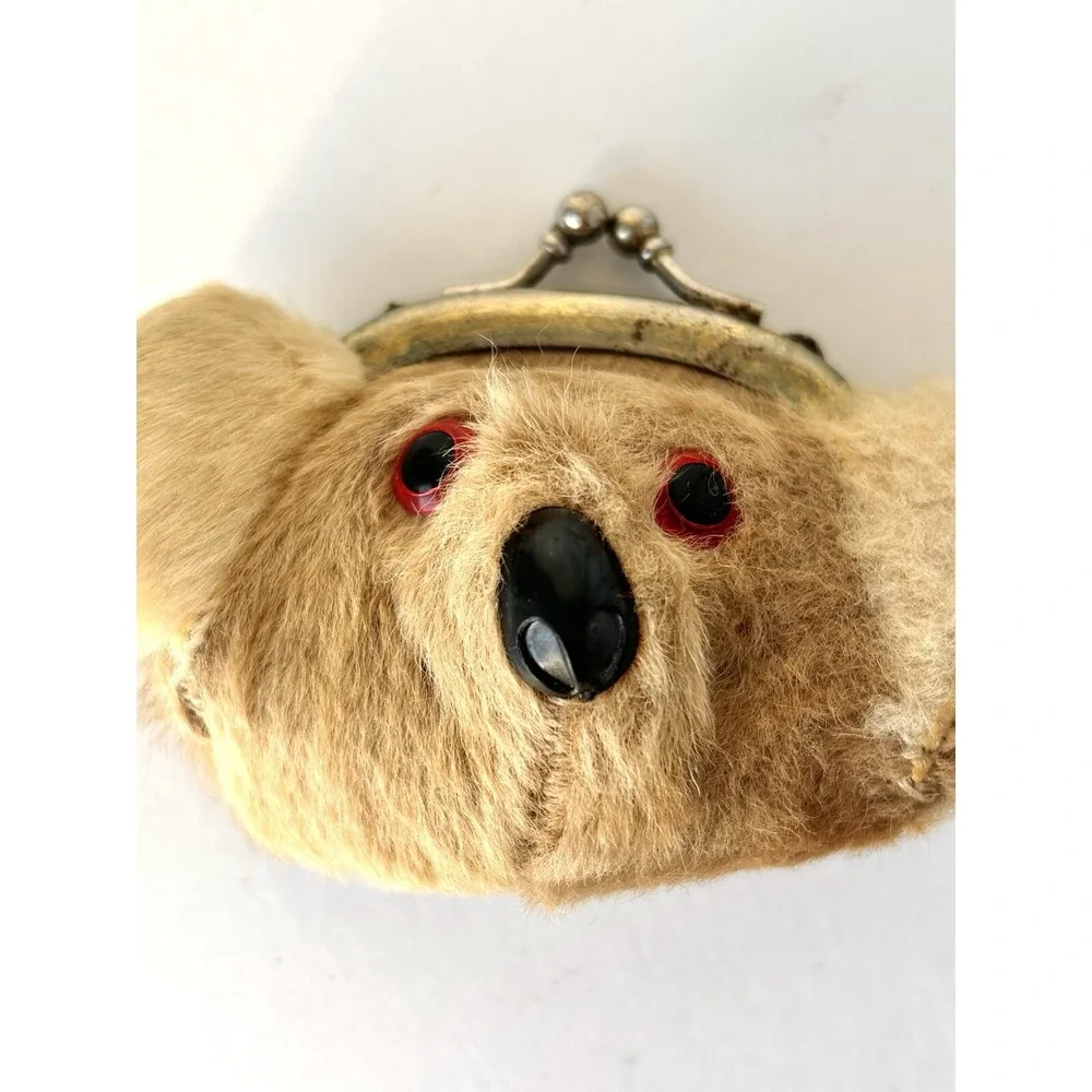Vintage Koala‎ Bear Stuffed Coin Purse Pouch Australian Souvenir 3.5x3
